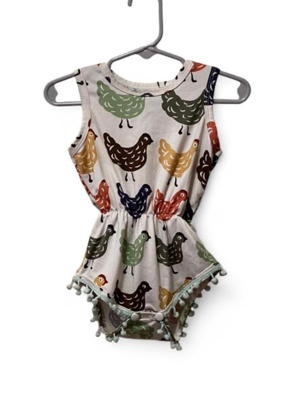 Colorful Chicken Fringe Romper - Picture 1 of 4